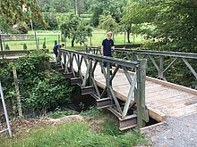 Bild der eingebauten Bailey-Brücke